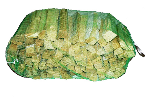 Green Net Sacks Raschel Bags with Drawstring Mesh Vegetables Logs Kindling Wood 